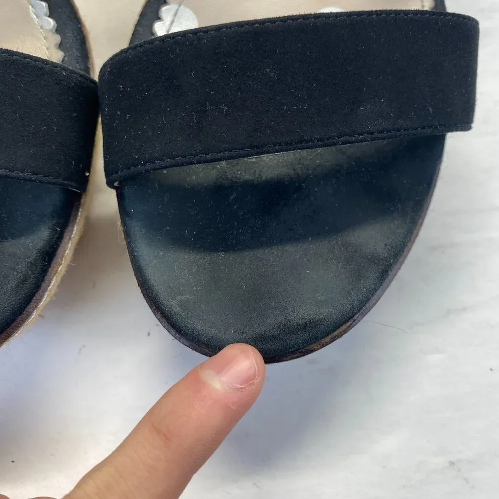 Boden Women's Platform Espadrille Wedge Sandals Black Size 41,Preppy